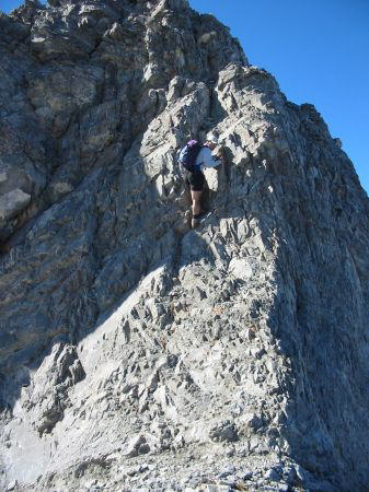 More down-climbing...