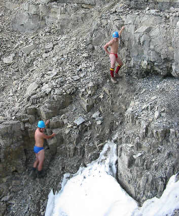 Is that guy wearing a red thong??