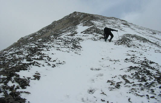 The scree beneath the snow sucks!