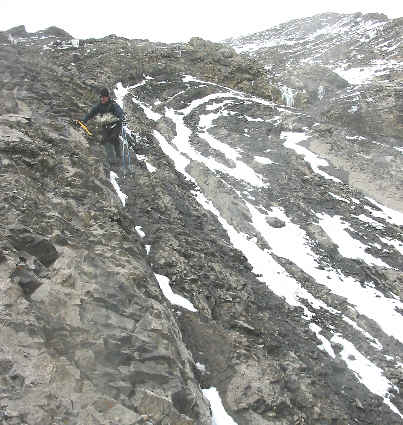 The alternate descent is not as easy as it seems and is worse with snow present.