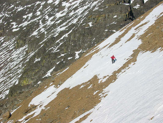 Although the snow was ideal for hiking, I was glad to have brought along my ice axe.