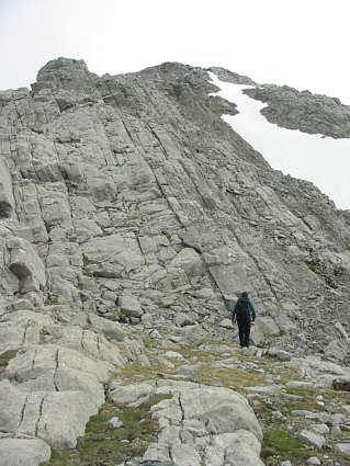 If you like slabs, go left; if you like rubble or snow, go right.