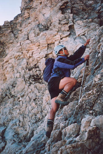 As usual, the crux is steep, but the rock is solid.