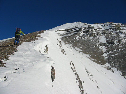An extended slide just below the summit would be nasty if not fatal.