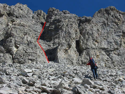 The gully looks easier from below...