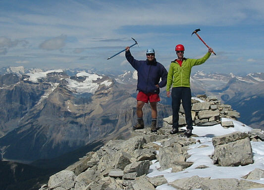 Might as well make use of those ice axes after dragging them up 1920 metres!