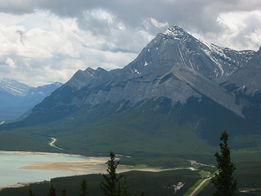 The scramble route goes up the basin and along the right-hand skyline.