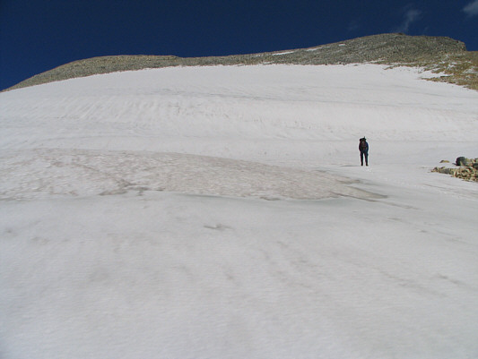 There was about an inch or two of wet snow sitting atop pure ice.