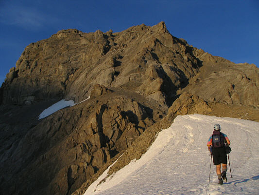 I tried to stick to the left edge of the scree ramp most of the way up.