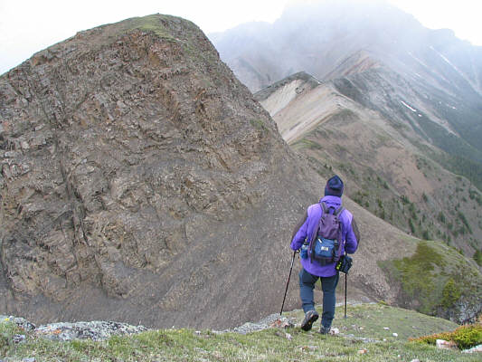 Despite some horribly loose scree, the second summit poses no real difficulties.