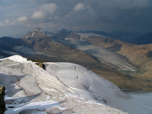 Glacier des Poilus appears to have receded considerably.