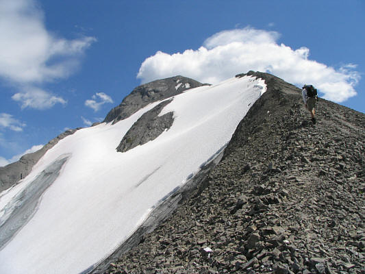 Hmmm...that snow slope looks really steep from this angle.