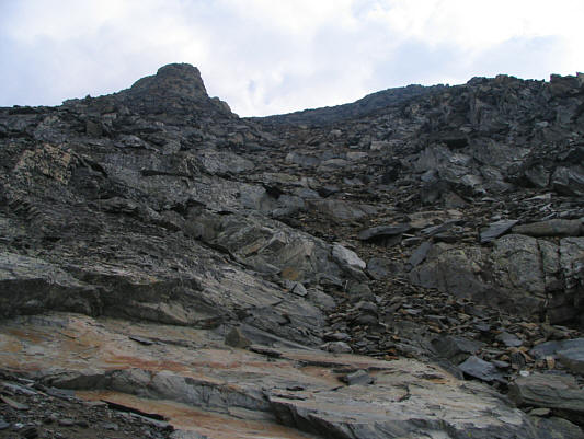 As usual, stick to the slabs on the way up, and slide on rubble on the way down!