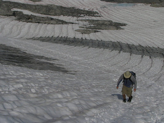 If you look carefully, you can see the party of four (and their dog) in the rocks at upper left.
