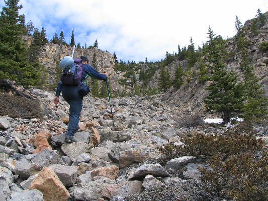 Three weeks earlier, I was post-holing through snow on the ridge at far right.