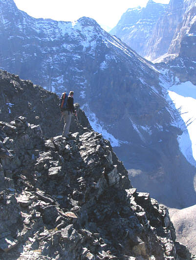 This is roughly where we initially missed the gully on our ascent.
