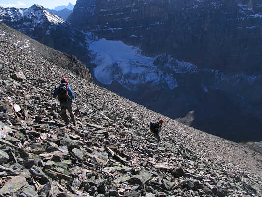 Not much scree surfing but still an easy descent.