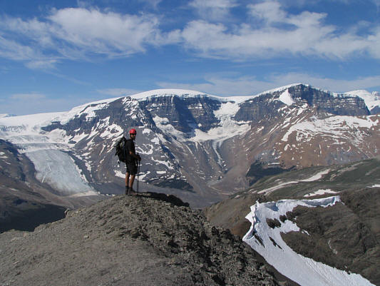 Snow Dome and Mount Kitchener are, respectively, the 24th and 18th highest peaks in the Canadian Rockies.