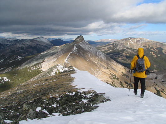 It takes about 45 minutes to traverse between the two summits.