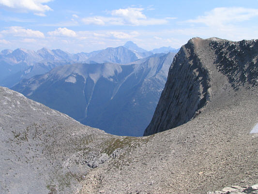 A steep gully runs from here all the way down to the highway.