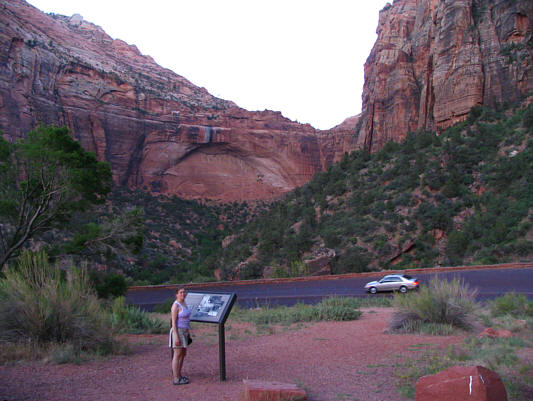 There's a short trail that starts at the east entrance of the tunnel and leads to the top of these cliffs.
