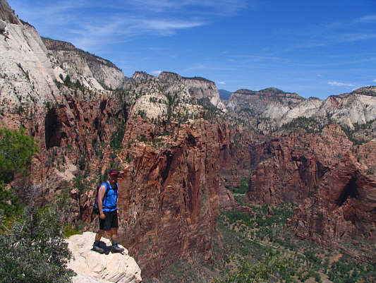In the photo, Scout Landing is just to the left of my shoulder.