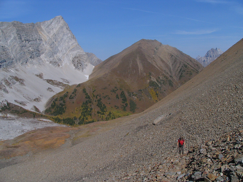 Scrambling up Mount Pocaterra is probably more exciting than hiking up Pocaterra Ridge.