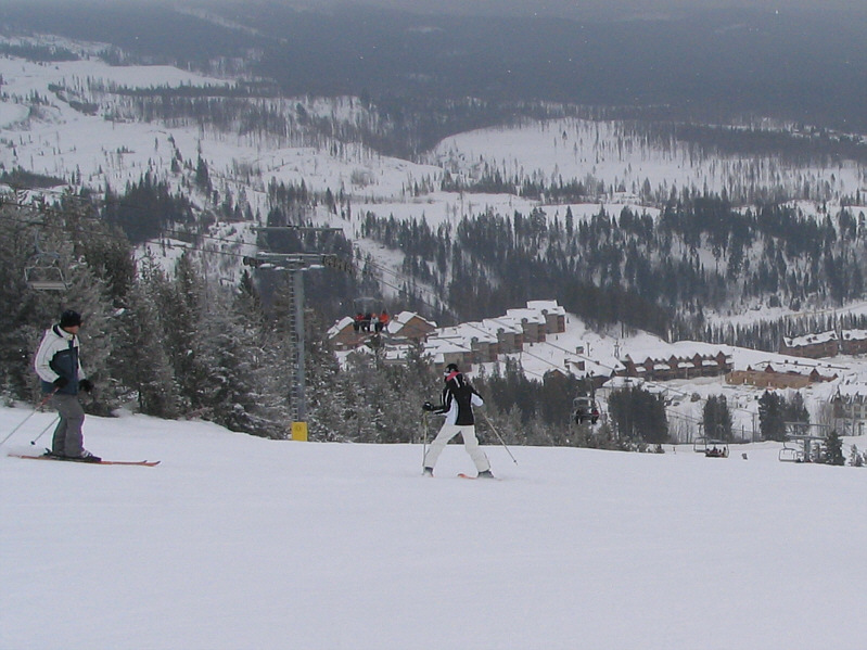 They both did very well considering that neither has been on skis in years.