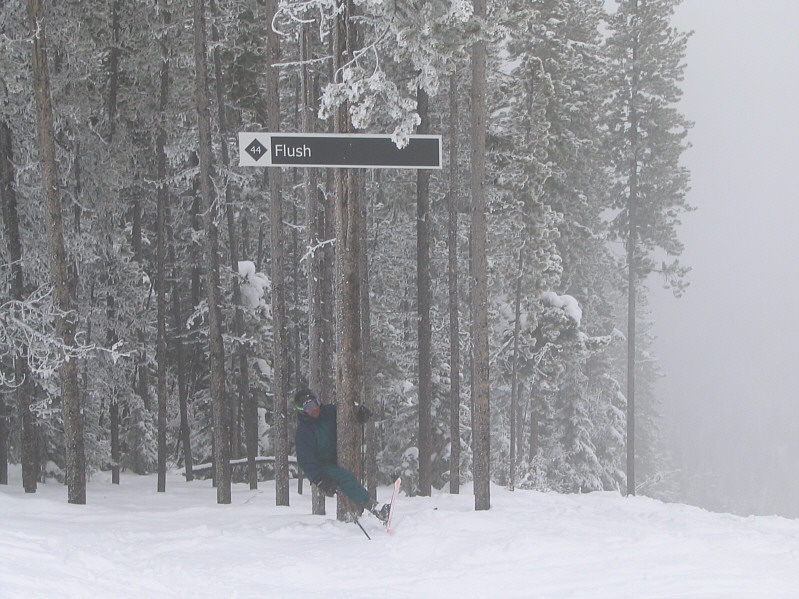 Or else he couldn't wait to find a bathroom...hence the name of the ski run!