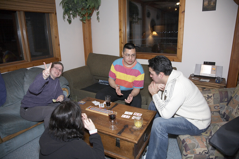 It was a very close game, but Kelly and Patricio prevailed over me and Joanne.