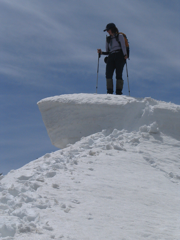 Almost looks like she's doing some serious alpine route!