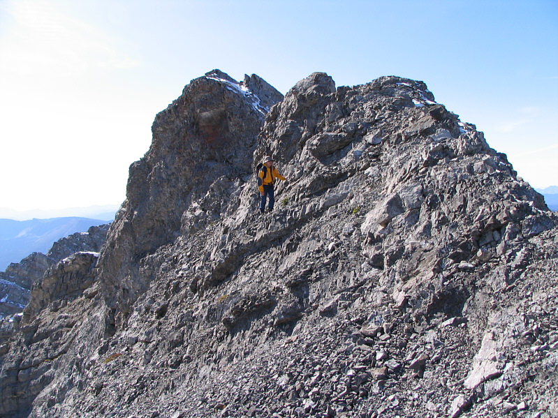 Most unnerving down-climb of the entire ridge in my opinion.