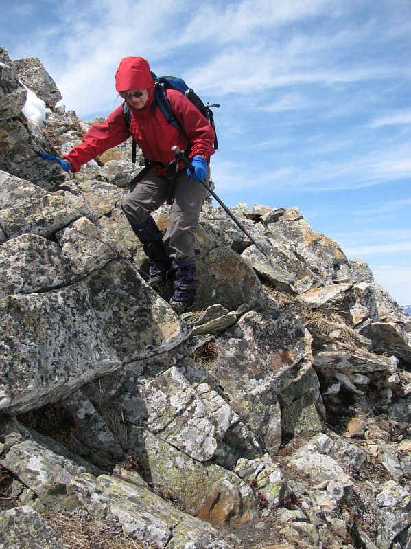 We took a break here out of the wind, but there were not a lot of comfortable places to sit!