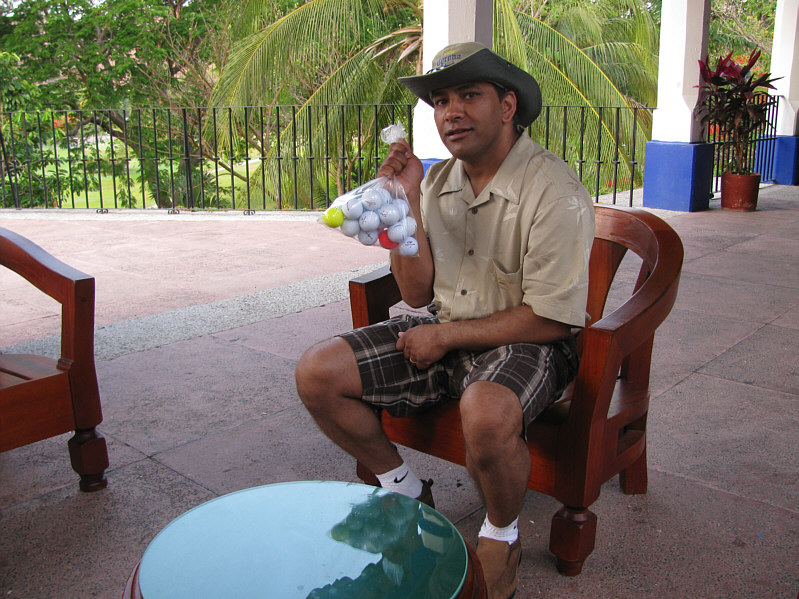 In the end, we didn't lose that many balls and ended up driving the bulk of these ones into the pond at the 18th hole.