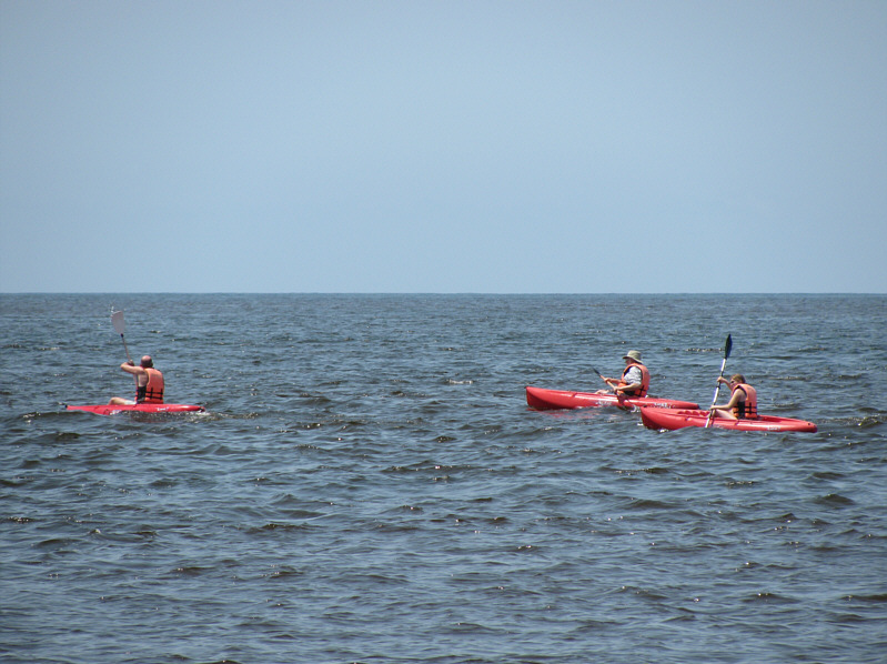Keith turned around shortly after this photo was taken because he was uncomfortable sitting in the kayak which offered no back support.