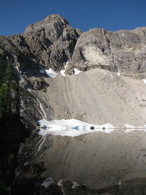 We hung our food in the stand of larches at far left.