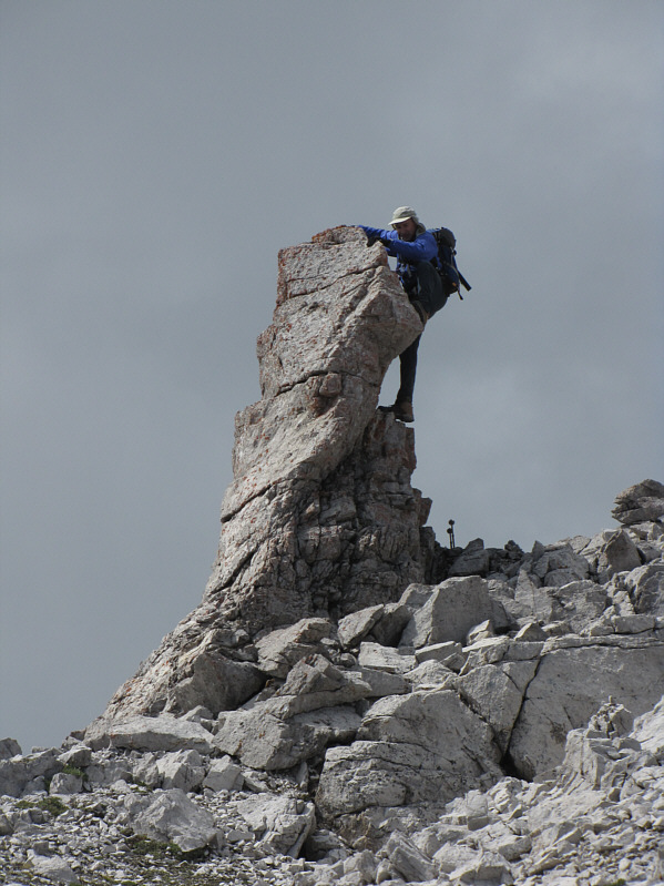 It's possible to stand on top of this pinnacle.