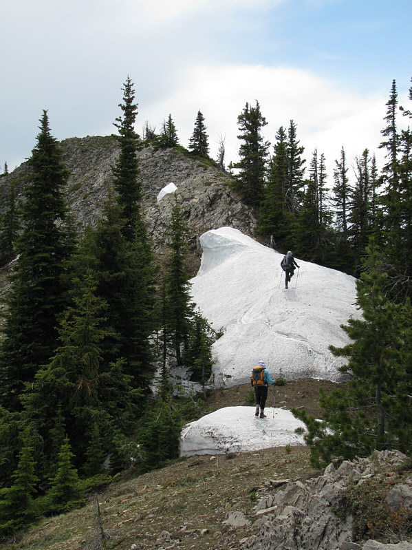 These snow patches were welcome relief from the warm temperatures.
