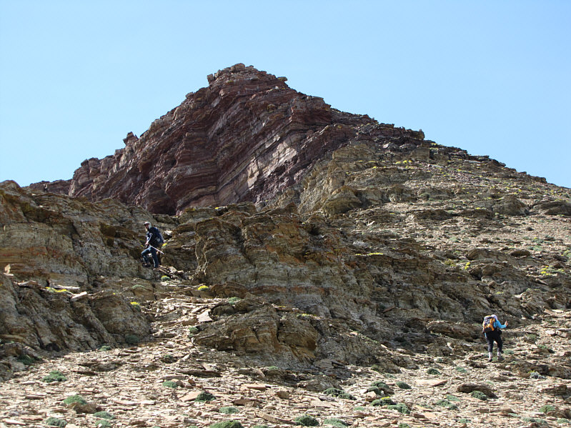 The scree here was great for descending later on.