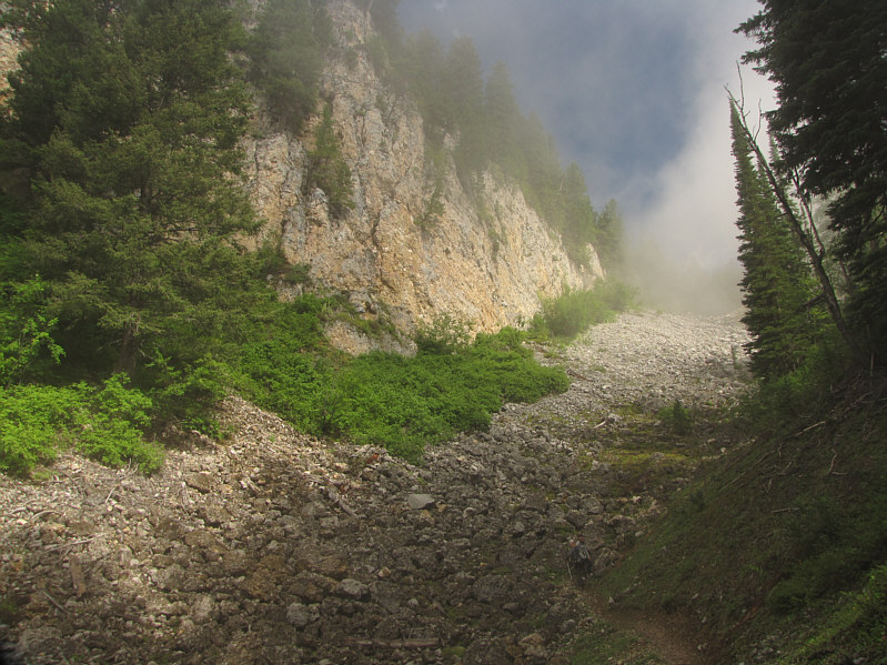 There's a good trail here--no scrambling required.