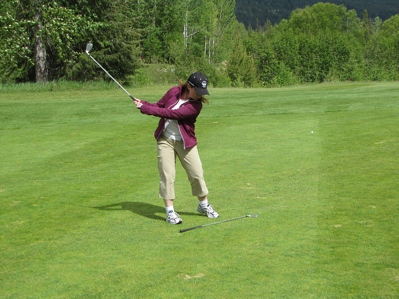Uhh...the ball is over there behind you, Shelley...
