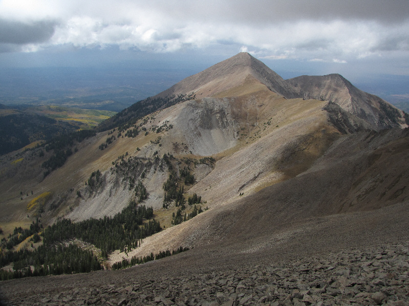 If you look closely at lower far left, you can spot the trail I took on the way out.