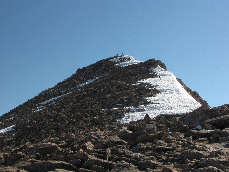 The snow patches actually made the climb easier.