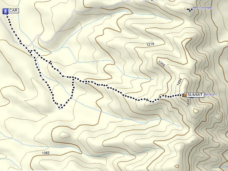 My GPS recorded a total elevation gain of only 610 metres which is LESS than the net elevation gain! Hmmm...