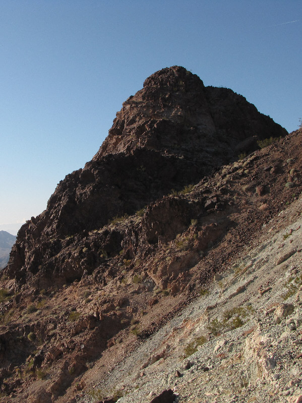 The hardest part was traversing the loose slope in the foreground.