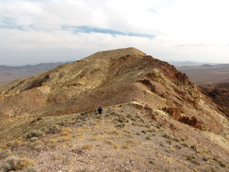 Coffin Peak shows some ruggedness on its west side.
