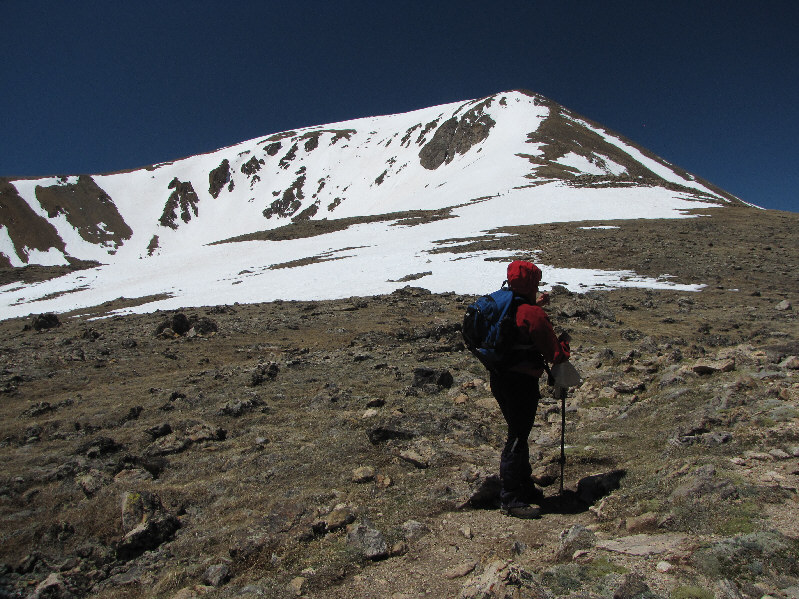 The left skyline ridge is the other standard route from the south.