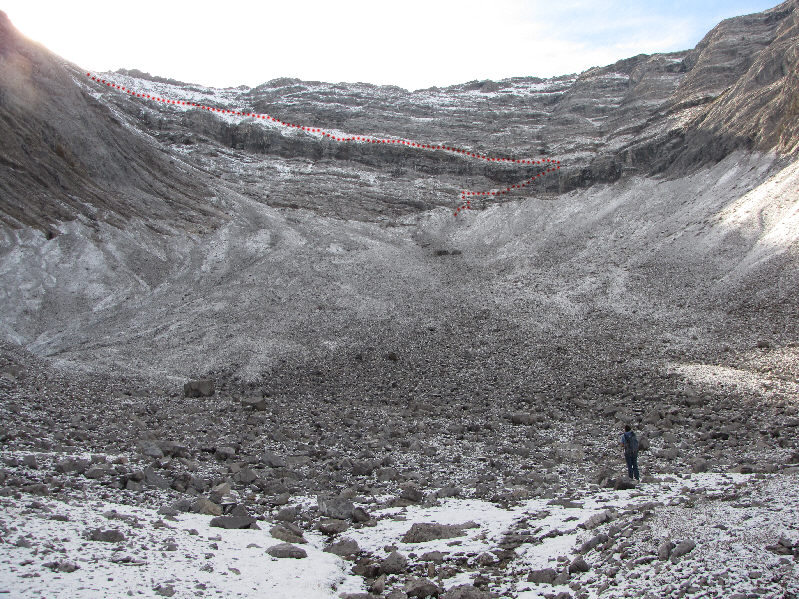 Although we didn't see much of the sun in this cirque, at least it was sheltered from the wind.