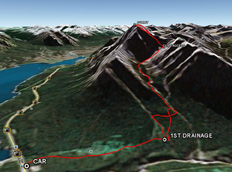 Trickiest part is getting into the 2nd drainage above the flowing creek.