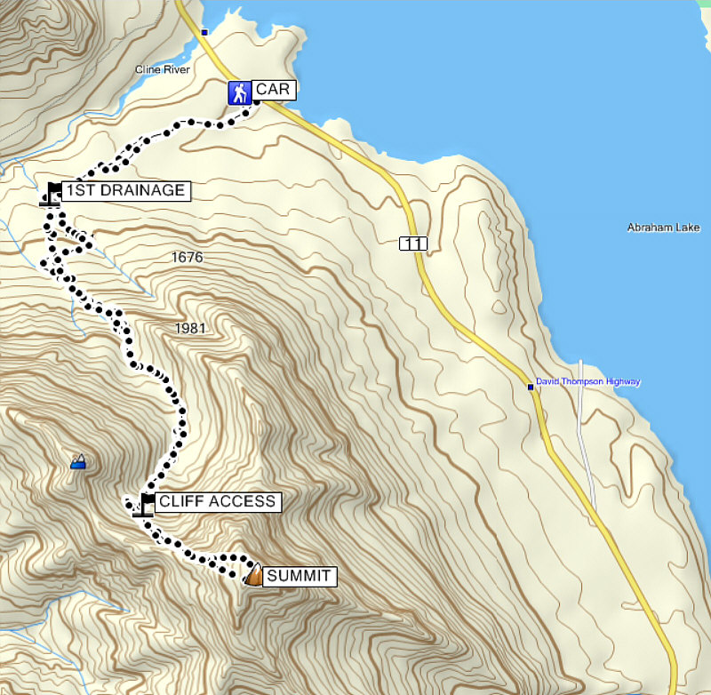 Actually, the trickiest part is finding the right trailhead--south, not north, of the Cline River!!